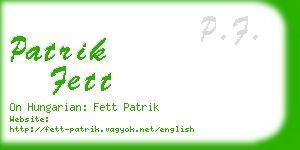 patrik fett business card